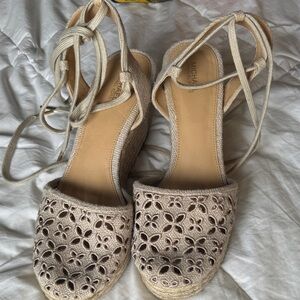 Michael Kors Tan Espadrille Wedges